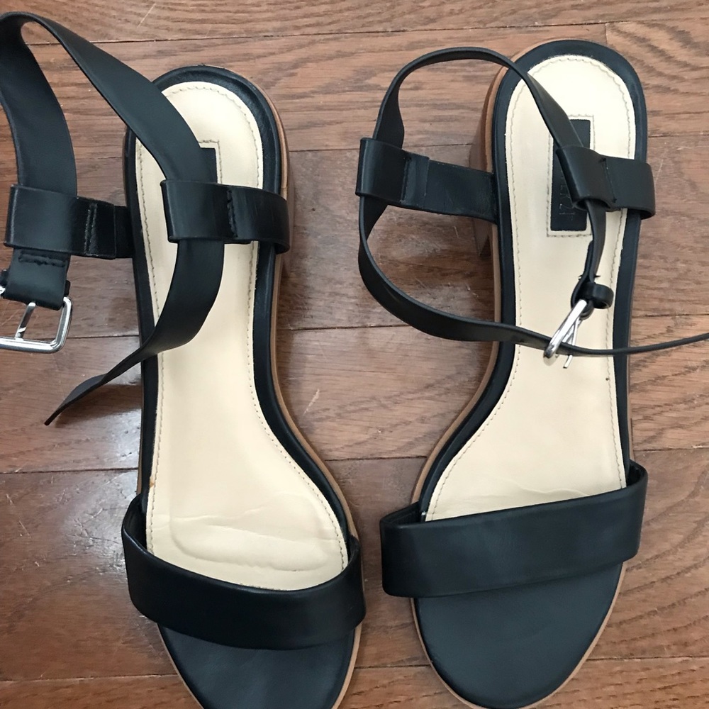 Black block heel sandal